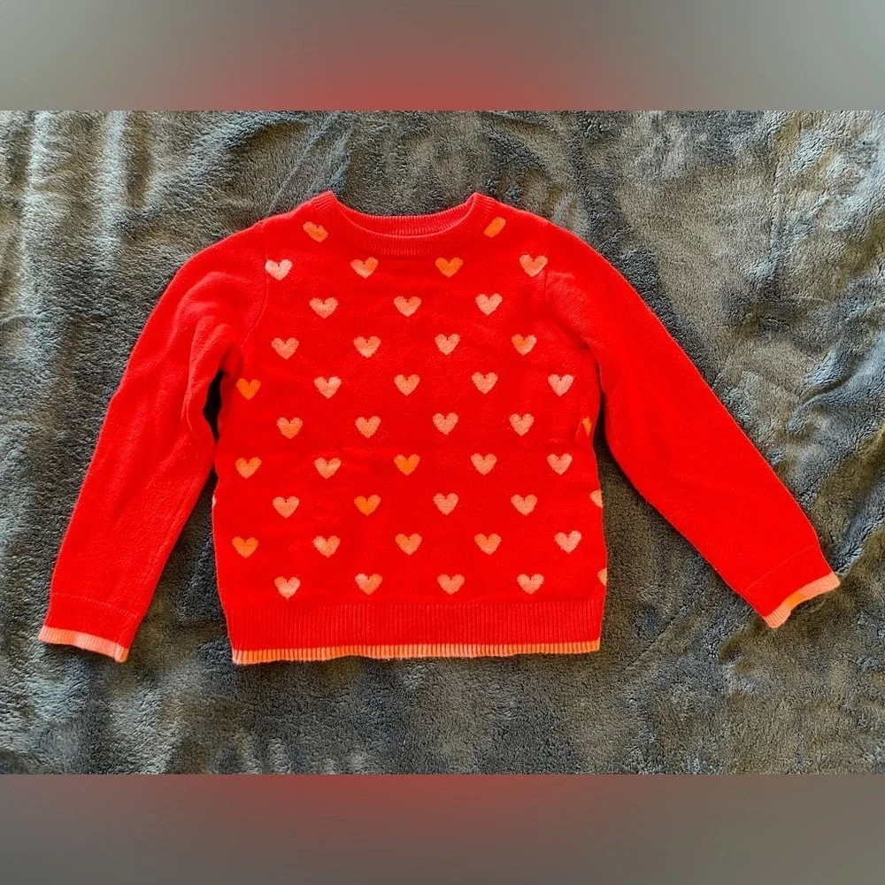 Bundle of 3: Gap heart sweater + cat & jack leggings + NWOT headband size 5T